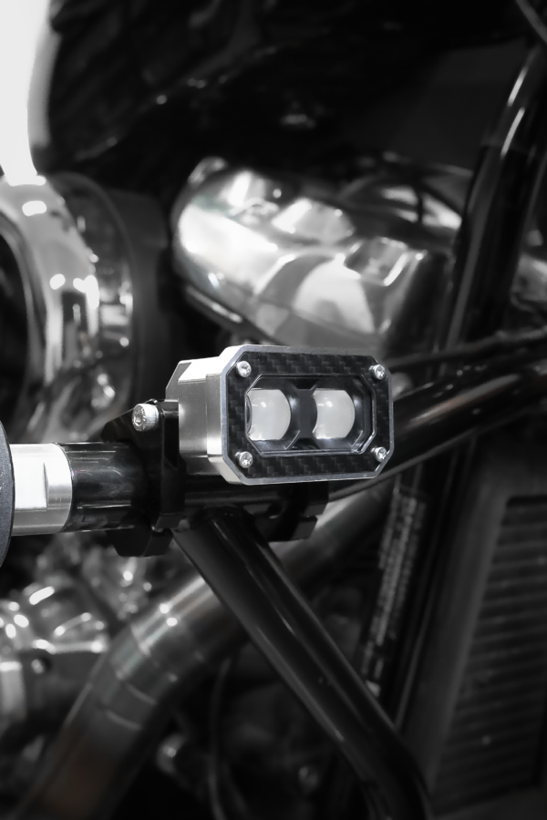 BLACK3 LED Auxiliary Lights for Crash Bars BLACK3 LED auxiliary lights for Harley-Davidson motorcycles with crash bar mounting